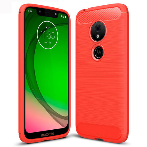 Flexi Slim Carbon Fibre Case for Motorola Moto G7 Play - Brushed Red